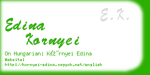 edina kornyei business card